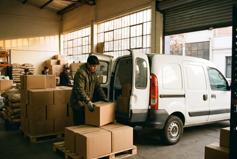 Bodega de una distribuidora con mercadería en estanterías